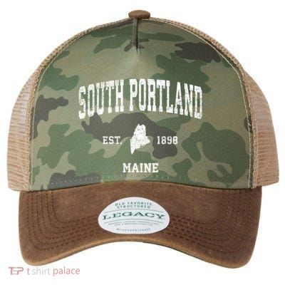 South Portland Maine Me Vintage Sports Legacy Tie Dye Trucker Hat