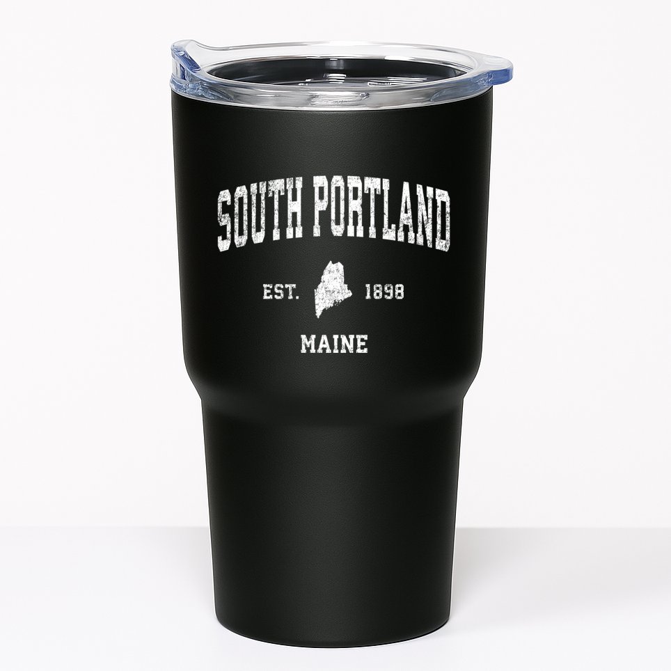 South Portland Maine Me Vintage Sports Tumbler