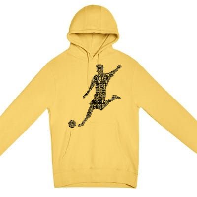 Soccer Player Men Boy Premium Pullover Hoodie