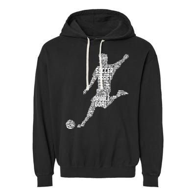 Soccer Player Men Boy Garment-Dyed Fleece Hoodie