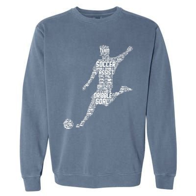 Soccer Player Men Boy Garment-Dyed Sweatshirt