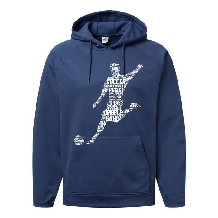 Soccer Player Men Boy Performance Fleece Hoodie