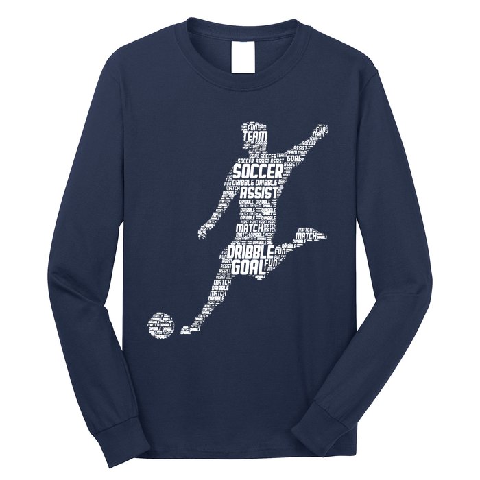 Soccer Player Men Boy Long Sleeve Shirt