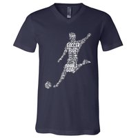 Soccer Player Men Boy V-Neck T-Shirt