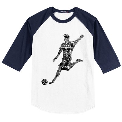 Soccer Player Men Boy Baseball Sleeve Shirt