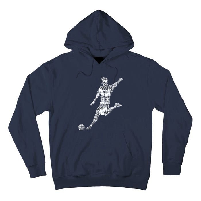 Soccer Player Men Boy Tall Hoodie