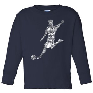 Soccer Player Men Boy Toddler Long Sleeve Shirt