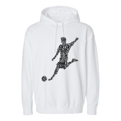 Soccer Player Men Boy Garment-Dyed Fleece Hoodie