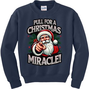 Santa Pull My Finger Christmas Holiday Fart Joke Kids Sweatshirt