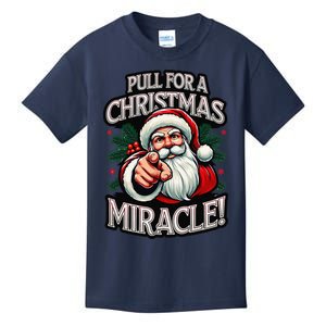 Santa Pull My Finger Christmas Holiday Fart Joke Kids T-Shirt