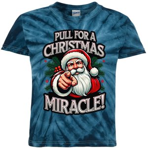 Santa Pull My Finger Christmas Holiday Fart Joke Kids Tie-Dye T-Shirt