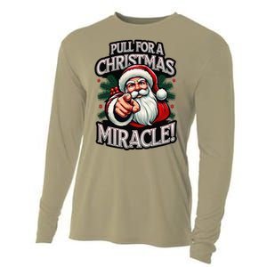 Santa Pull My Finger Christmas Holiday Fart Joke Cooling Performance Long Sleeve Crew