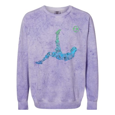 Soccer Players Men Boy Colorblast Crewneck Sweatshirt