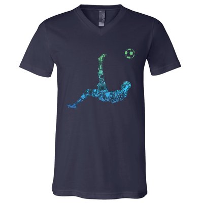 Soccer Players Men Boy V-Neck T-Shirt