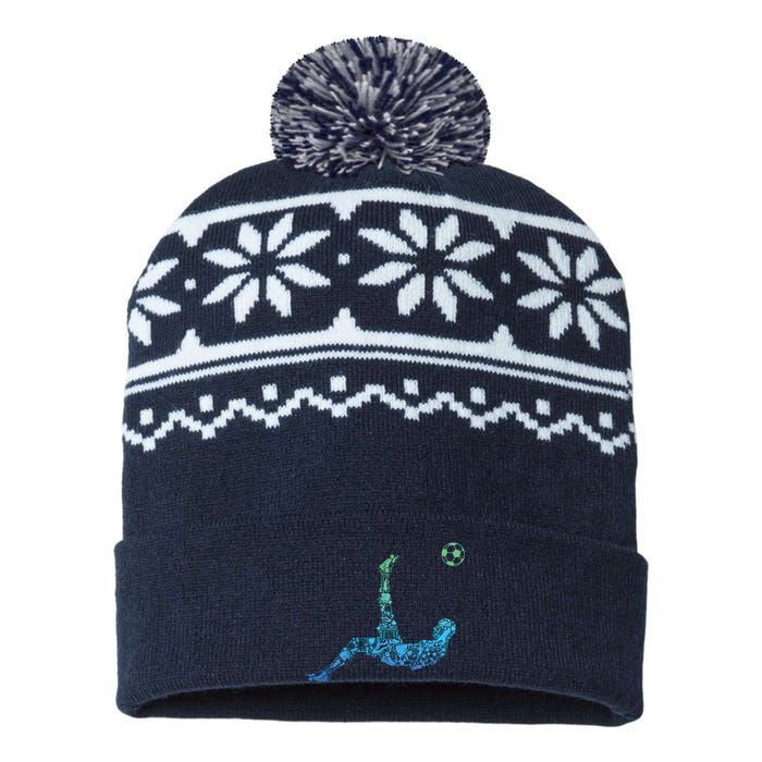 Soccer Players Men Boy USA-Made Snowflake Beanie