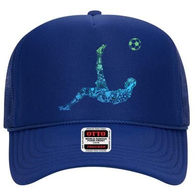 Soccer Players Men Boy High Crown Mesh Back Trucker Hat