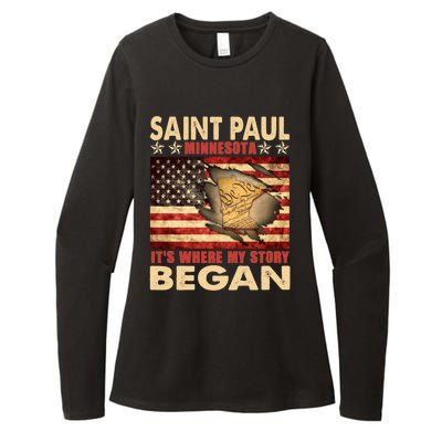 Saint Paul Minnesota Usa Flag 4th Of July Gift Womens CVC Long Sleeve Shirt