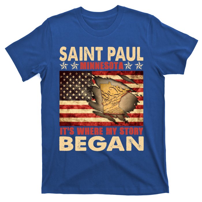 Saint Paul Minnesota Usa Flag 4th Of July Gift T-Shirt