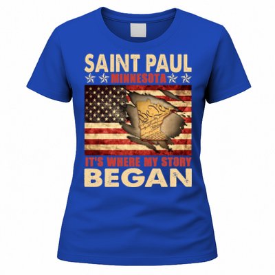 Saint Paul Minnesota Usa Flag 4th Of July Gift Women's T-Shirt