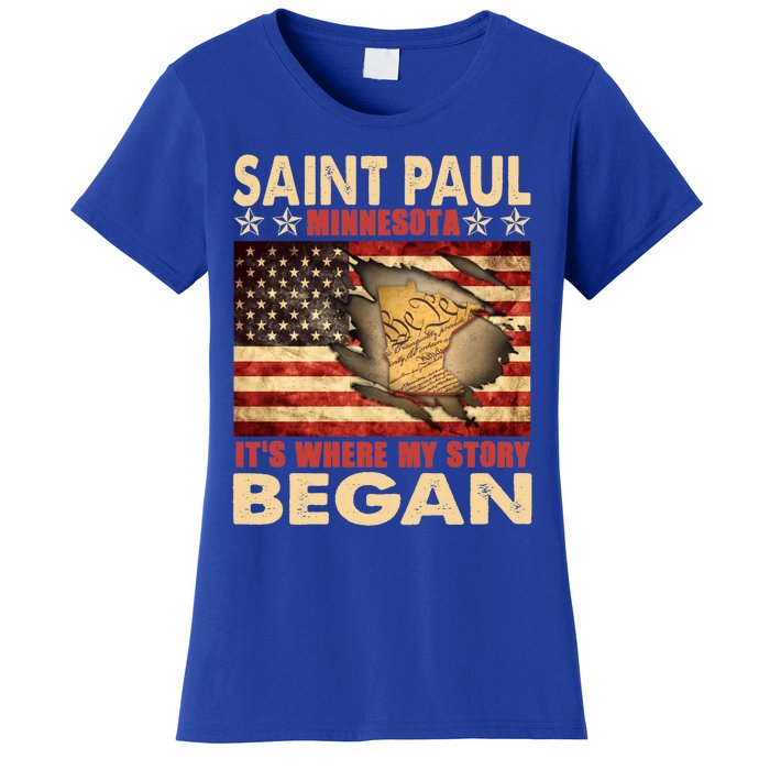 Saint Paul Minnesota Usa Flag 4th Of July Gift Women's T-Shirt