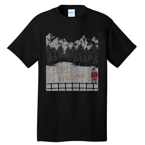 Santa Peeing Merry Christmas Tall T-Shirt