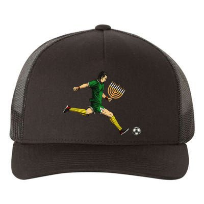 Soccer Player Menorah Hanukkah Sport Chanukah Jewish Holiday  Yupoong Adult 5-Panel Trucker Hat