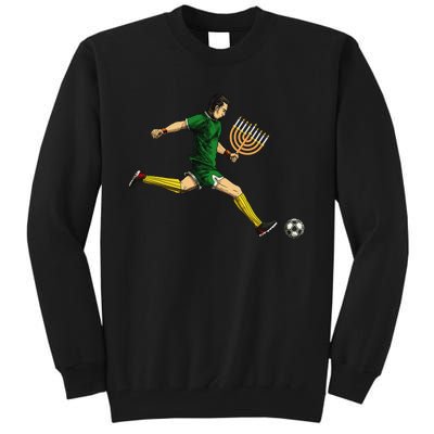 Soccer Player Menorah Hanukkah Sport Chanukah Jewish Holiday  Tall Sweatshirt