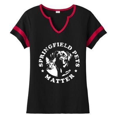 Springfield Pets Matter Funny Presidential Debate Humor Ladies Halftime Notch Neck Tee