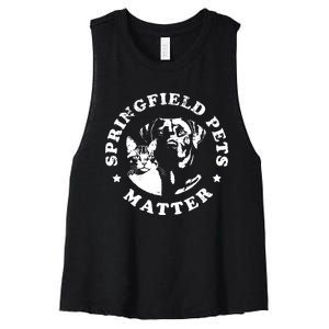 Springfield Pets Matter Funny Presidential Debate Humor Women's Racerback Cropped Tank