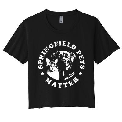 Springfield Pets Matter Funny Presidential Debate Humor Women's Crop Top Tee