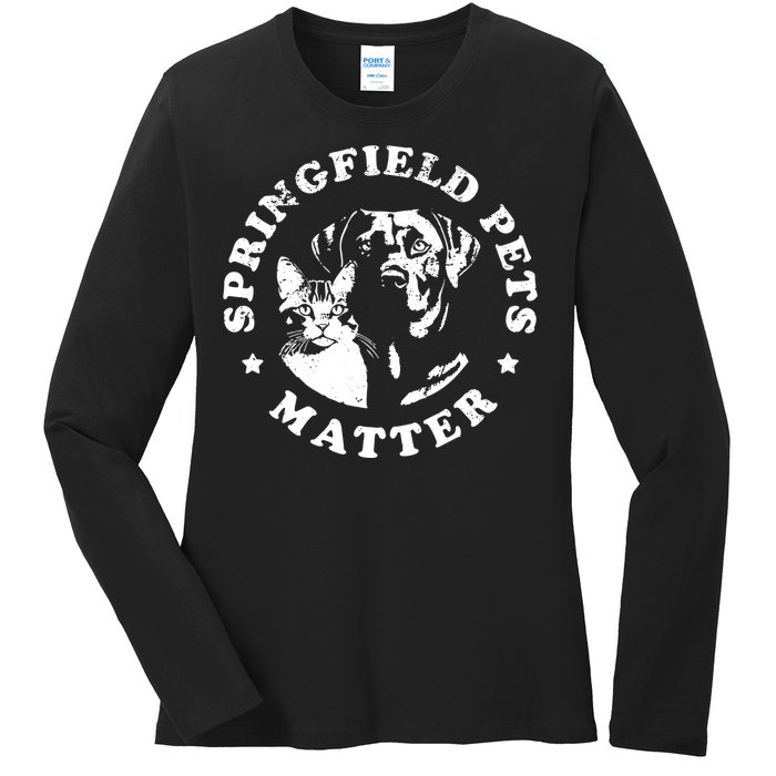 Springfield Pets Matter Funny Presidential Debate Humor Ladies Long Sleeve Shirt