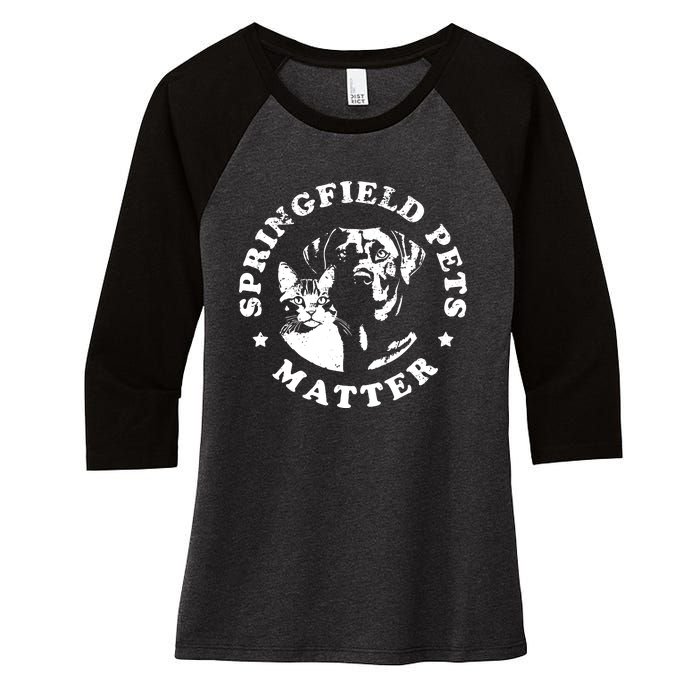 Springfield Pets Matter Funny Presidential Debate Humor Women's Tri-Blend 3/4-Sleeve Raglan Shirt