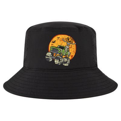 Skeleton Pumpkin Monster Truck Halloween Cool Comfort Performance Bucket Hat