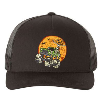 Skeleton Pumpkin Monster Truck Halloween Yupoong Adult 5-Panel Trucker Hat