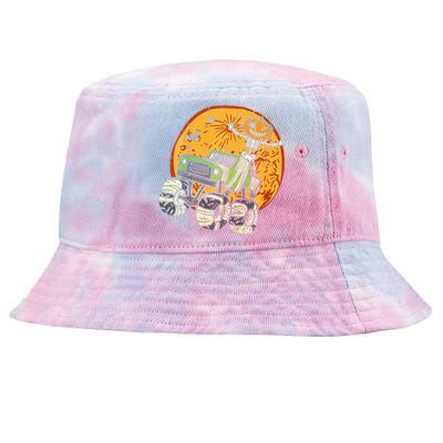 Skeleton Pumpkin Monster Truck Halloween Tie-Dyed Bucket Hat