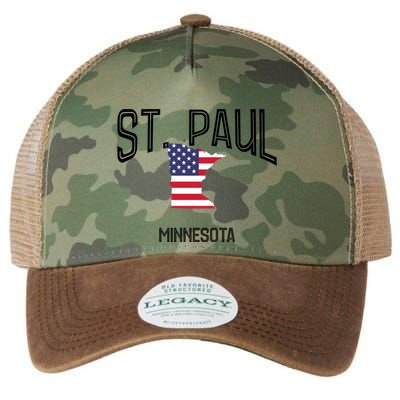 St Paul Minnesota Mn Throwback Retro Usa Flag Meaningful Gift Legacy Tie Dye Trucker Hat