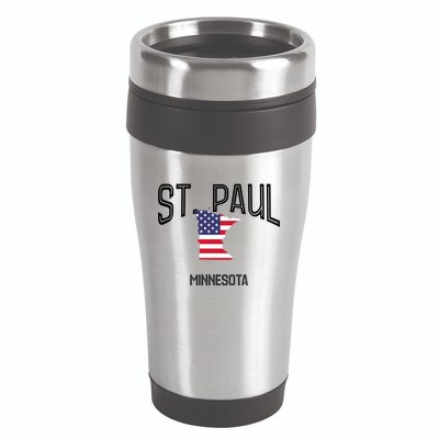 St Paul Minnesota Mn Throwback Retro Usa Flag Meaningful Gift 16oz Travel Tumbler