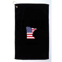 St Paul Minnesota Mn Throwback Retro Usa Flag Meaningful Gift Golf Towel