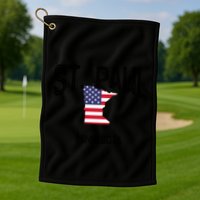 St Paul Minnesota Mn Throwback Retro Usa Flag Meaningful Gift Golf Towel