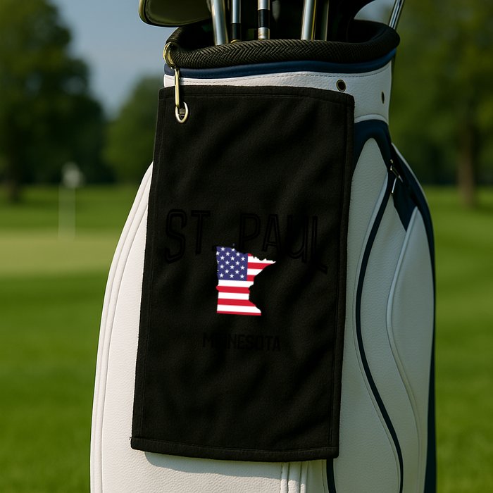 St Paul Minnesota Mn Throwback Retro Usa Flag Meaningful Gift Golf Towel