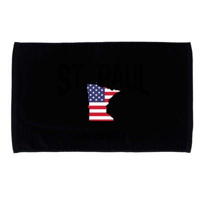 St Paul Minnesota Mn Throwback Retro Usa Flag Meaningful Gift Microfiber Hand Towel