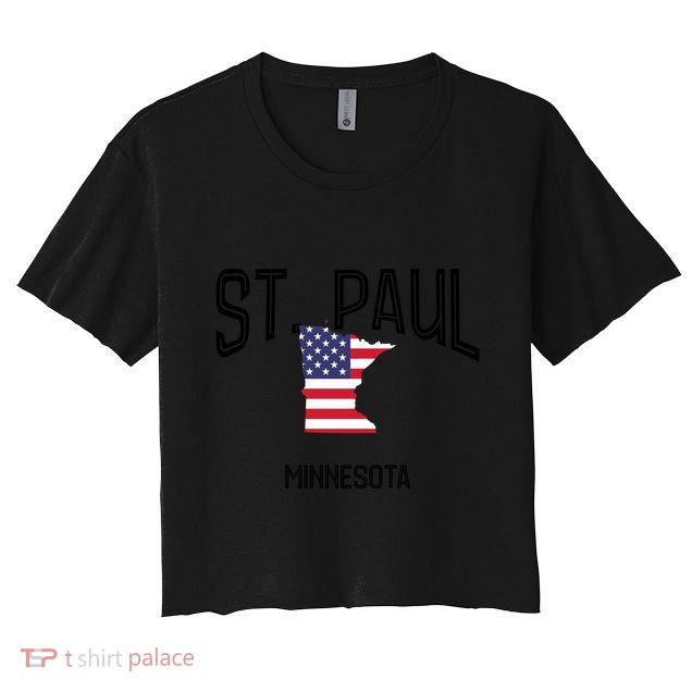 St Paul Minnesota Mn Throwback Retro Usa Flag Meaningful Gift Crop Top