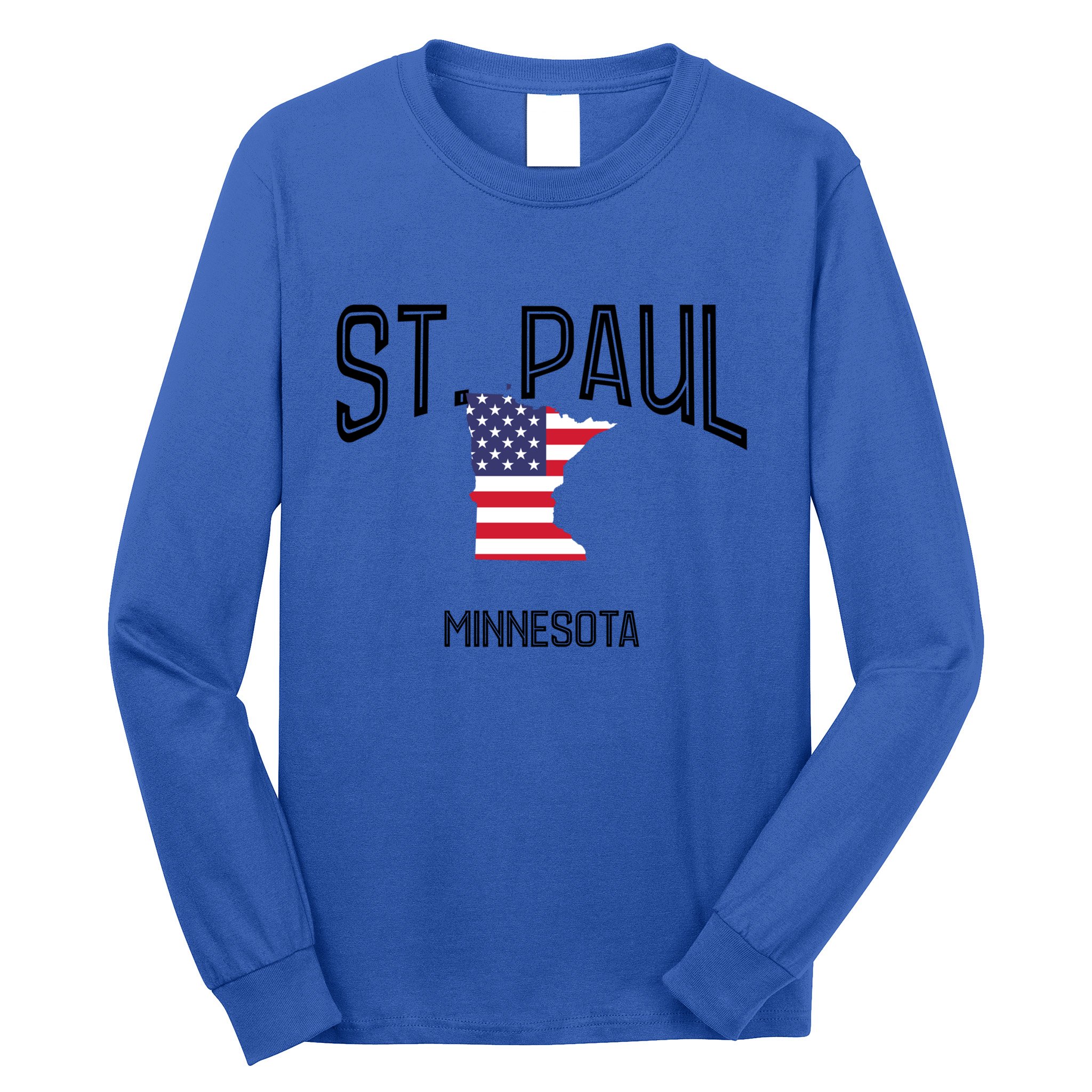 St Paul Minnesota Mn Throwback Retro Usa Flag Meaningful Gift Long Sleeve Shirt