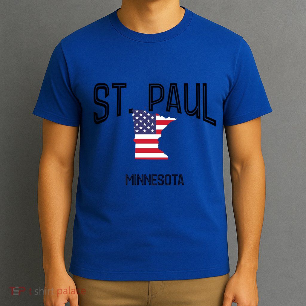 St Paul Minnesota Mn Throwback Retro Usa Flag Meaningful Gift T-Shirt