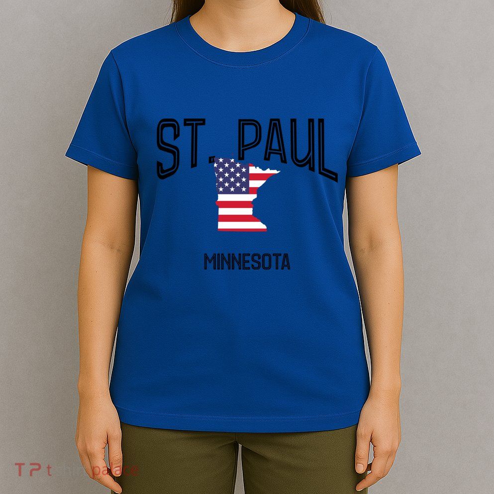 St Paul Minnesota Mn Throwback Retro Usa Flag Meaningful Gift T-Shirt