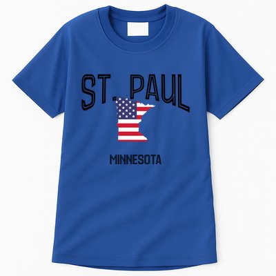 St Paul Minnesota Mn Throwback Retro Usa Flag Meaningful Gift Tall T-Shirt