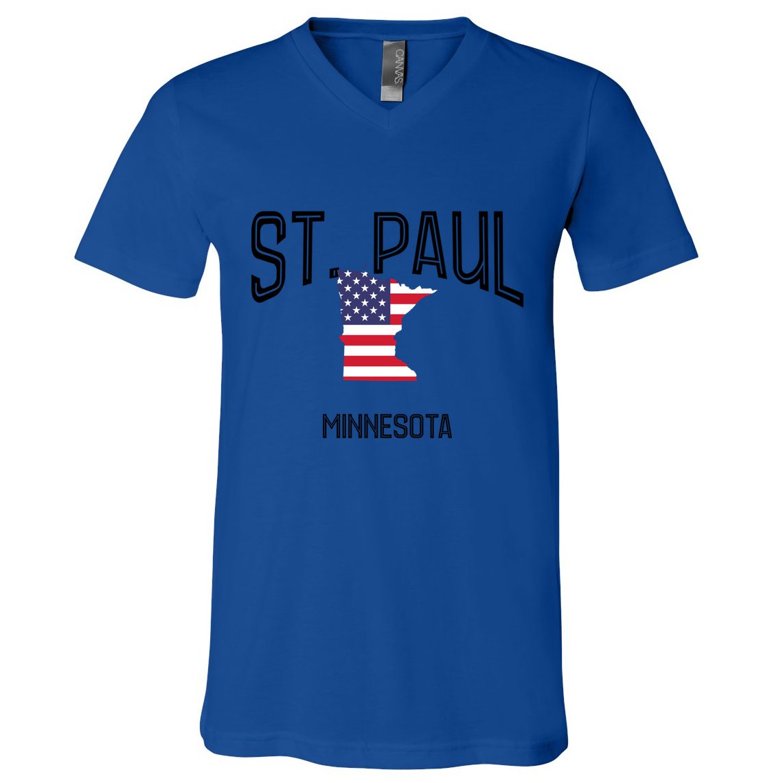 St Paul Minnesota Mn Throwback Retro Usa Flag Meaningful Gift V-Neck T-Shirt