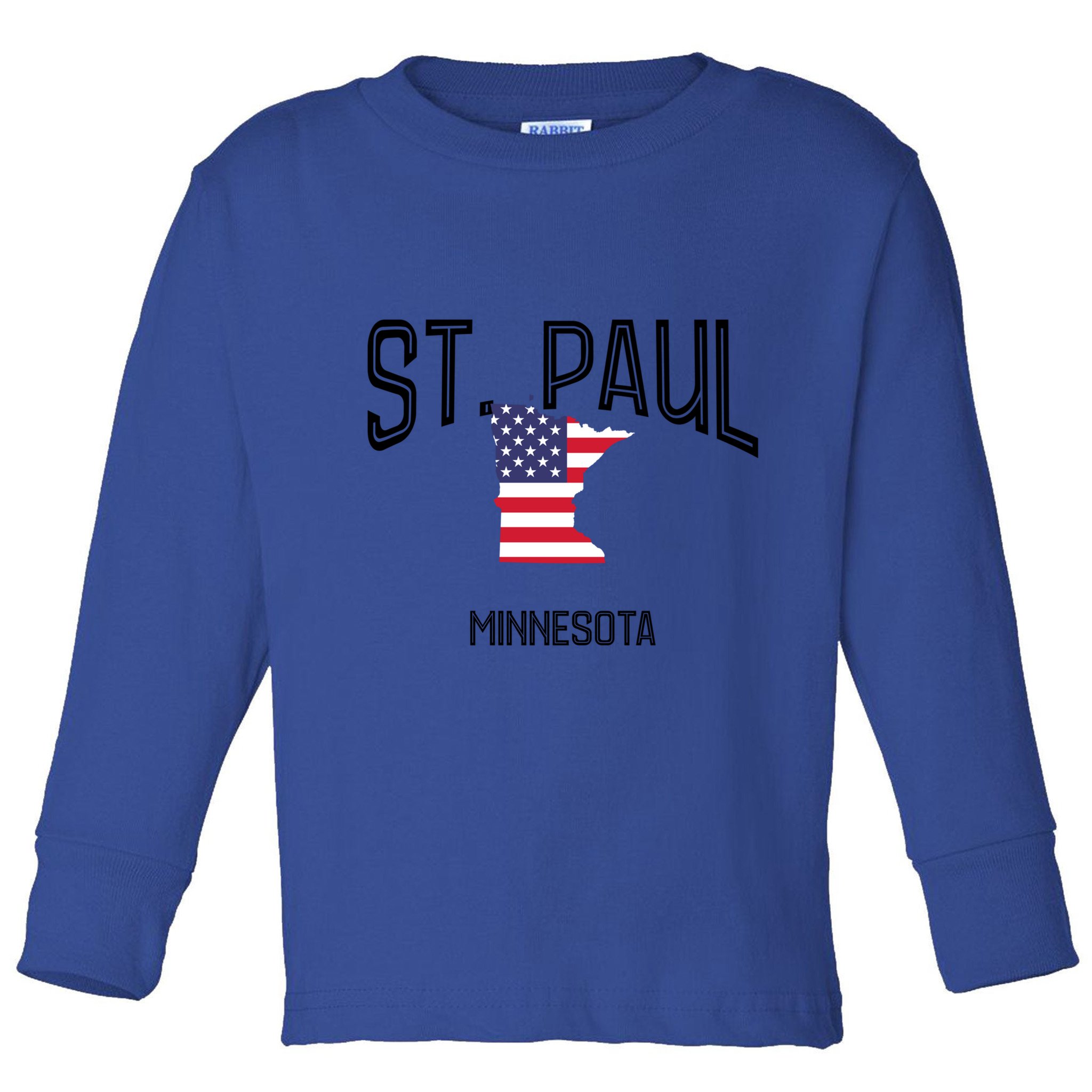 St Paul Minnesota Mn Throwback Retro Usa Flag Meaningful Gift Toddler Long Sleeve Shirt