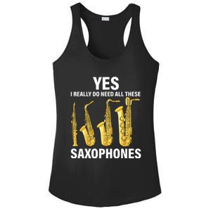 Saxophone Player Music Instrument Jazz Musician Saxophonist Ladies PosiCharge Competitor Racerback Tank