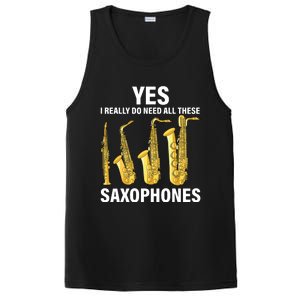 Saxophone Player Music Instrument Jazz Musician Saxophonist PosiCharge Competitor Tank